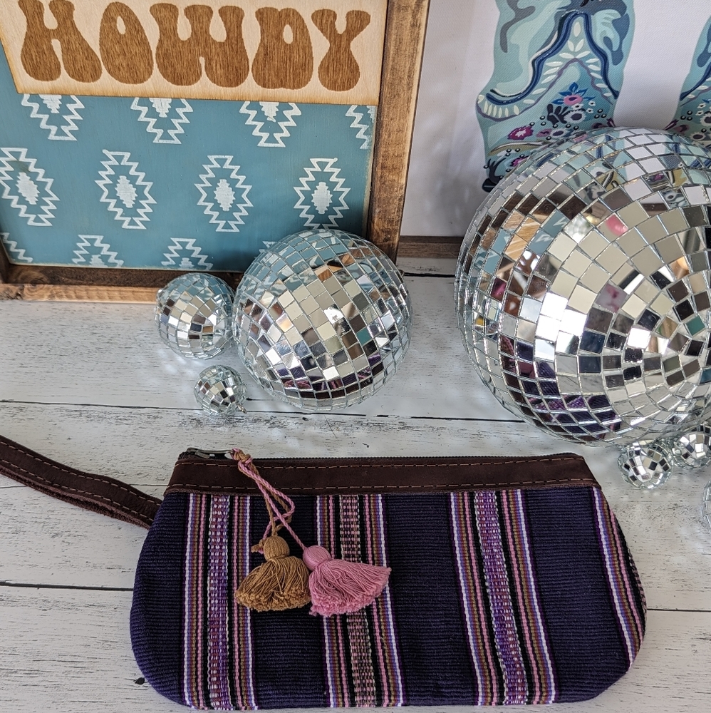 Nena & Co Huipil Clutch Wristlet Purple 💜